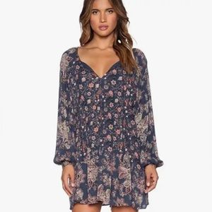 Free people boho prairie style floral midi dress size M